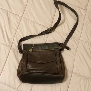 Fossil Dark Brown Leather cross body purse